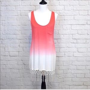 Lucy & Laurel ombré fringed swimsuit coverup